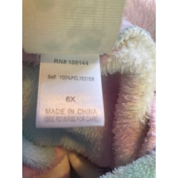 Tie‎ Dye Plush Hoodie with Sequin Unicorn Heart Girls - Picture 7 of 10